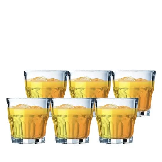 Jogo de Copo Vidro Temperado Granity Baixo 6pcs, Copo Empilhável 7x Mais Resistente160ml - Arcoroc