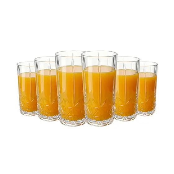 Jogo 6 Copos Vidro Long Drink Glasglow 220ml Vidro Resistente Suco, Kit 6 Copos de Vidro – Ruvolo