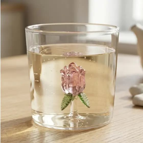 Copo De Vidro Rosa Parede Dupla Chá Café Vidro Borossilicato 400ml – Ruvolo