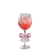 Taça Laço Rosa, Taça de Vidro Borossilicato Haste Laço Rosa 320ml – Ruvolo