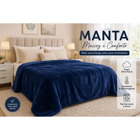 Cobertor Manta Microfibra Premium Toque Aveludado Mantinha Quentinha Diversos Tamanhos