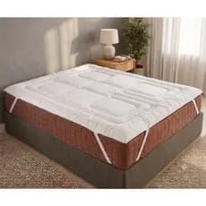 Pillow Top Queen Casal 400 Fios Protetor de Colchão Solteiro e King com Elástico Lavável Conforto