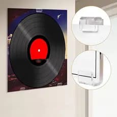 6/18 Pçs Suporte De Registros Acrílico Montagem Na Parede Auto Adesivo Álbum Disco Mostrar Rack Display Vinil Claro Sem