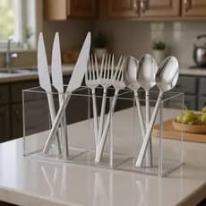 Organizador De Talheres De Acrílico Porta Faca Colher Garfo Ideal Para Cozinha Moderna