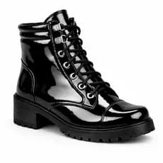 Bota Coturno Feminina Madale Salto Baixo Metal Estilo Casual