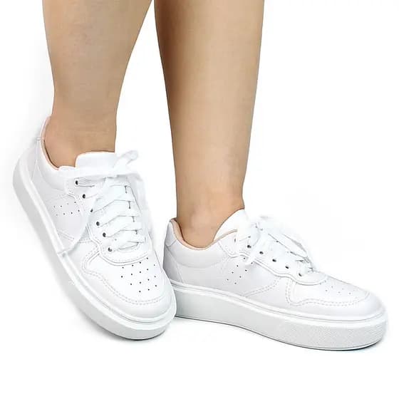 Tênis Feminino Madale Branco Casual Confortável Estilo Urbano