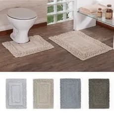 Kit Tapete de Banheiro 2 Peças Los Angeles – Algodão, Antiderrapante, Várias Cores