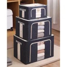 Caixa Organizadora de Tecido Oxford Dobrável - Armazenamento para Casa, Quarto e Mudança, 3 TAMANHO