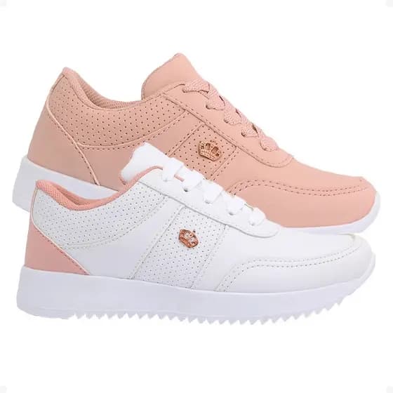 Kit 2 Pares Tenis Infantil Feminino Menina Casual Escolar 2217