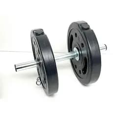 Kit 10 kg de Anilha com barra de 40 cm tubular completa com presilhas