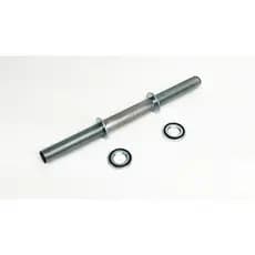 Barra tubular de 40 cm com rosca , com arruelas sem solda e porcas com aneis de borracha travantes
