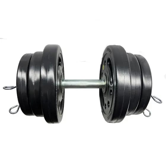 Kit Anilha 12 kg + barra de 40 cm com presilhas