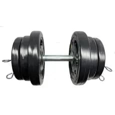 Kit Anilha 12 kg + barra de 40 cm com presilhas