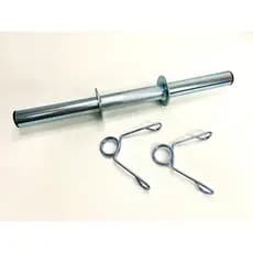 Barra para halter 40 cm tubular com tratamento anti ferrugem de zincagem completa com as presilhas