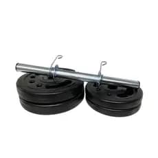 Kit anilha 20 kg 2 X barra 40 cm tubular com presilhas
