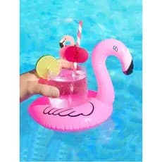 Flamingo Boia Porta Copo Latas Inflável Rosa Ideal Para Festa Na Piscina Verão