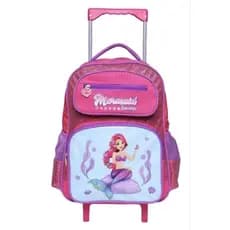 Mochila Rosa Escolar e Passeio para Menina Modelo Sereia - Material Escolar - Mochila de Rodinhas - Muito Resistente