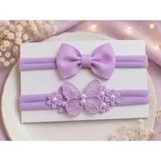 Kit 2 Tiara Faixinhas De Bebê Menina Laço RN