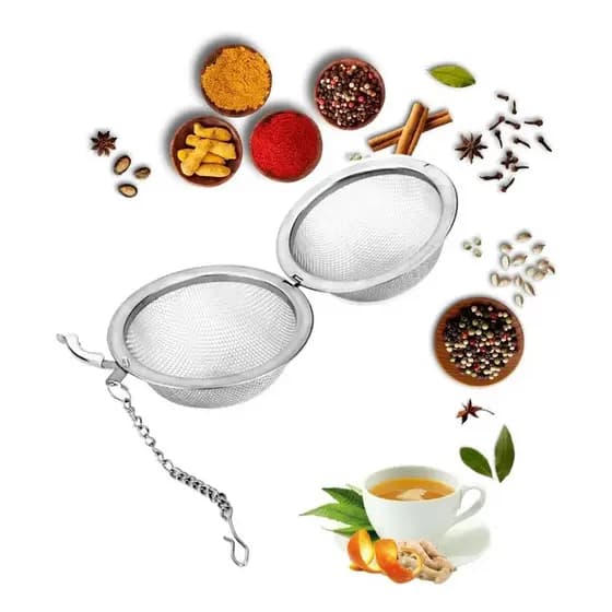 Chá Filtro Frutas Aço Inox Coador Peneira Chaleira