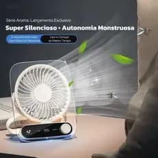 Ventilador de Mesa com Refrigeração - Ultra Silencioso e Autonomia Extrema para Ambientes