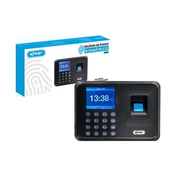 Relógio de Ponto Biométrico Bivolt KP-1028 USB Tela LCD 2,4" Polegadas