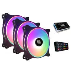 3x Cooler RGB 12v Controle HUB para PC Gamer G-VR346K
