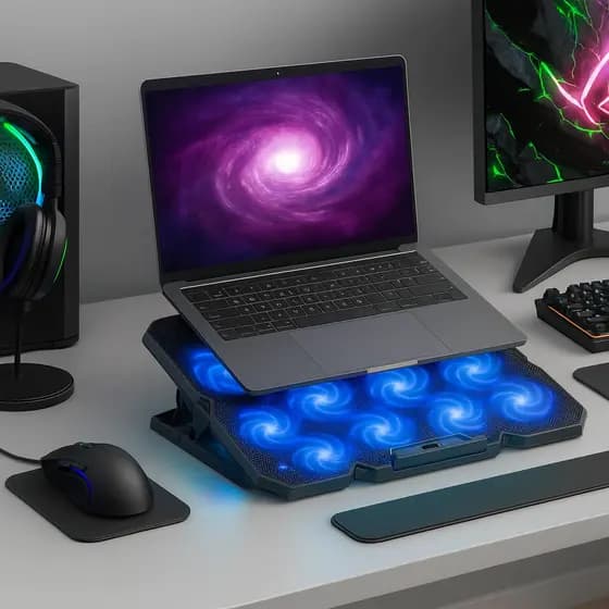 Suporte Notebook Cooler USB 12" a 19" 8 Ventoinhas Ângulo Ajustável Oberon OR-SP252