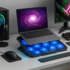 Suporte Notebook Cooler USB 12" a 19" 8 Ventoinhas Ângulo Ajustável Oberon OR-SP252