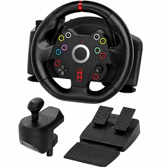 Volante Gamer com Câmbio e Pedal Vibração 270 Graus para PC Console USB KP-5817