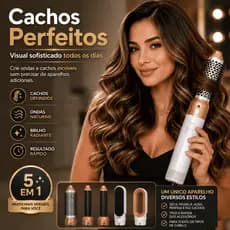 Escova Secadora 5 Em 1 Modeladora Alisadora Profissional 110V