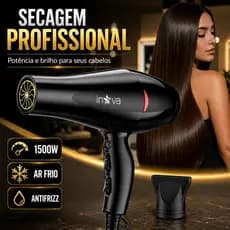 Secador de Cabelo Profissional 1500W 127V Com Ar Frio