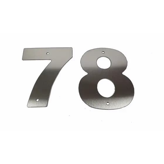 Kit 2 Números ou Letras Algarismos Para Residência Inox Escovado 14cm  Numeral ou Letra para Residência Kw Parts