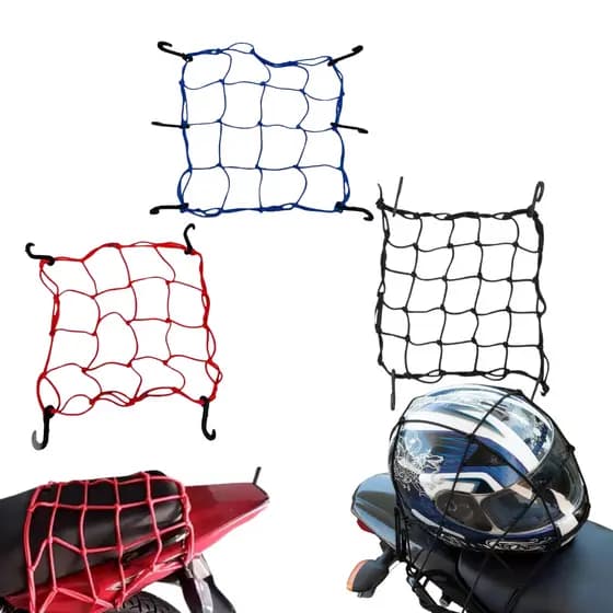 Rede Elástica Aranha 35x35 Moto Bagageiro Capacete