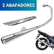 Escapamento Estralador Fan Titan Start 160 2016 á 2024 Turuna Cromado Com Protetor