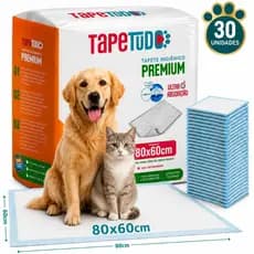 Tapete Higienico Pet 80X60 Ecológico Super Premium Slim Com 30 Unidades Cães De Todos os Tamanhos