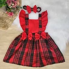 Vestido infantil xadrez festa junina Moda blogueirinha menina