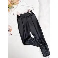 Calça leg preta zíper montaria ,Moda blogueirinha menina infantil
