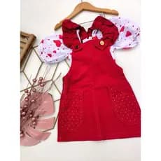 Conjunto infantil Vermelho festas,Moda Blogueirinha menina