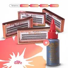 Conjunto de Cola 30ml Salon Pro + Caixa Com Cílios postiços 6D MINK NEW SHOW - Tufos Sem nó