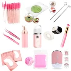 Kit Iniciante Extensão Alongamento De Cilios Nano Vaporizador Ventilador Escovinha Microbrush Pinça