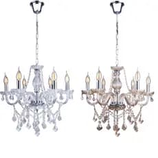 Lustre de Cristal Clássico Luxuoso Maria Thereza Candelabro 6 Braços