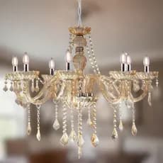 Lustre de Cristal Clássico Luxuoso Maria Thereza 8 Braços
