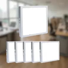Kit 05 Plafons Painel Led Sobrepor 36w 40x40 Quadrado 6500k