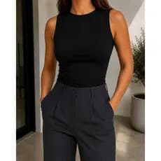 Regata Blusinha Feminina Suplex Duplo Básica Elegante Moda Blogueira Tendencia