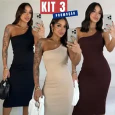 Kit 3 Vestido Feminino Midi Mula Manca Conforto e Estilo