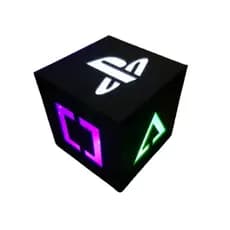 Mini Abajur PLAYSTATION V2 CUBO de mesa LED Gamer Geek Acrílico PSN Símbolos