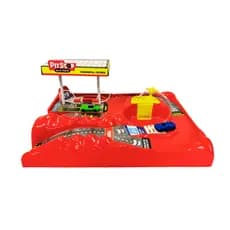 Brinquedo Auto Posto Pit Stop Lava Rapido Carrinho 2 carrinhos