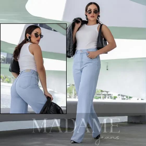 calça jeans feminina wide leg cintura alta lavagem clara calça tumblr 2025 estilo blogueira streetwear