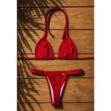 BIQUINI FEMININO FIO DENTAL SUPLEX FITA BRONZE