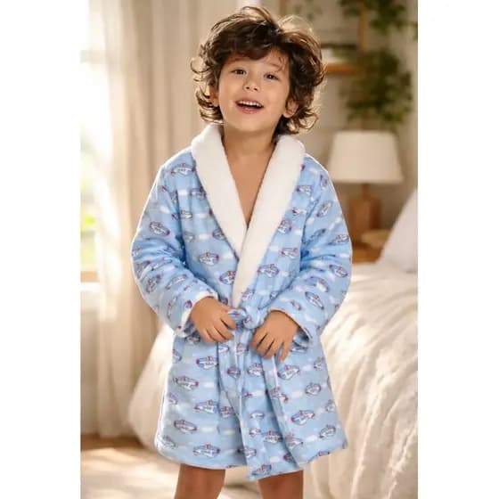Roupão Infantil  Baby Com Sherpa Hobby Bebe C/ Capuz Touca Frio Inverno